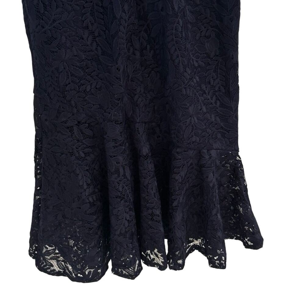 Kay Unger Portia Tea Length Midi Dress in Midnight Blue Size 6 - Picture 10 of 15
